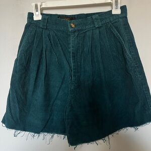 Vintage Eddie Bauer Teal Corduroy Women's rough hem shorts